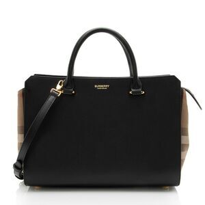 Burberry Leather Nova Check Banwell Tote